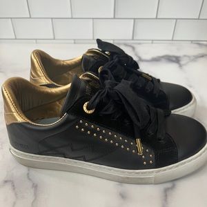 Zadig & Voltaire Black and Gold Sneaker